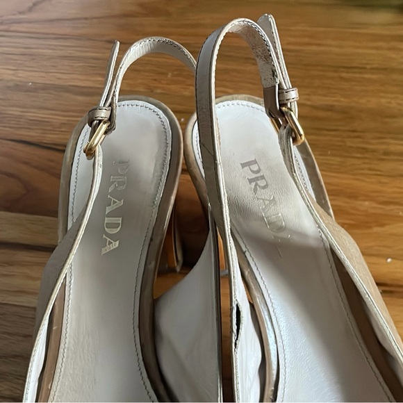 Prada leather peep toe sling back pumps - Picture 11 of 12